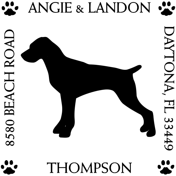 Pointer Pet Lover Dog Return Address Stamp