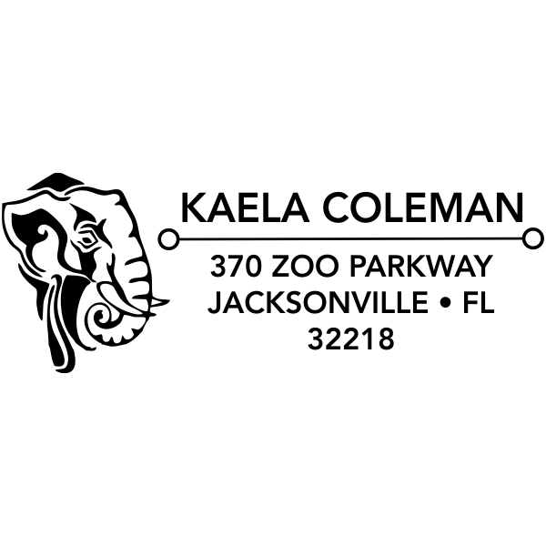 Tribal Elephant Address Stamp