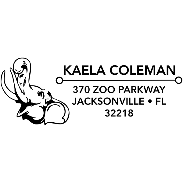 Happy Elephant Address Stamp