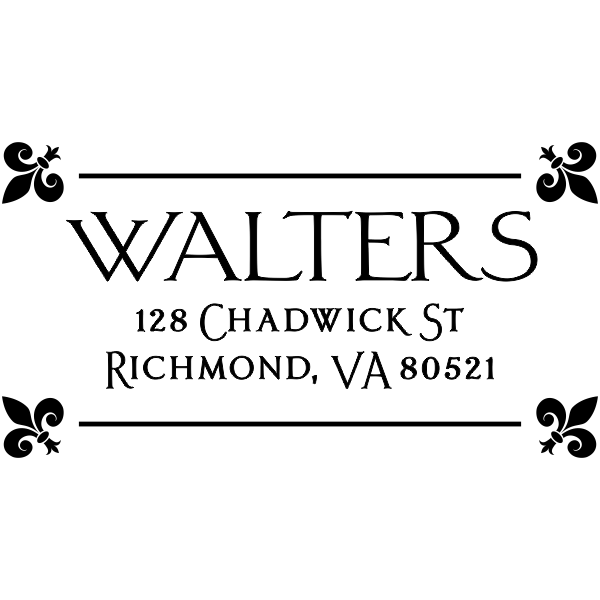 Fleur Corners Return Address Stamp