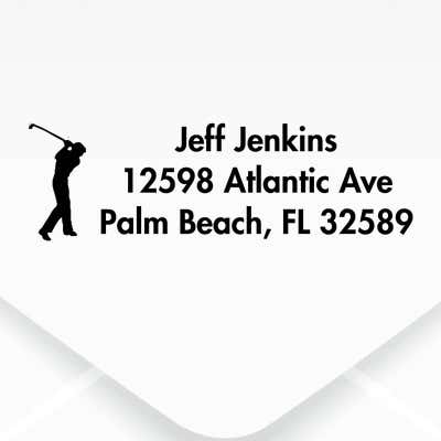 Golfer Custom Address Stamp