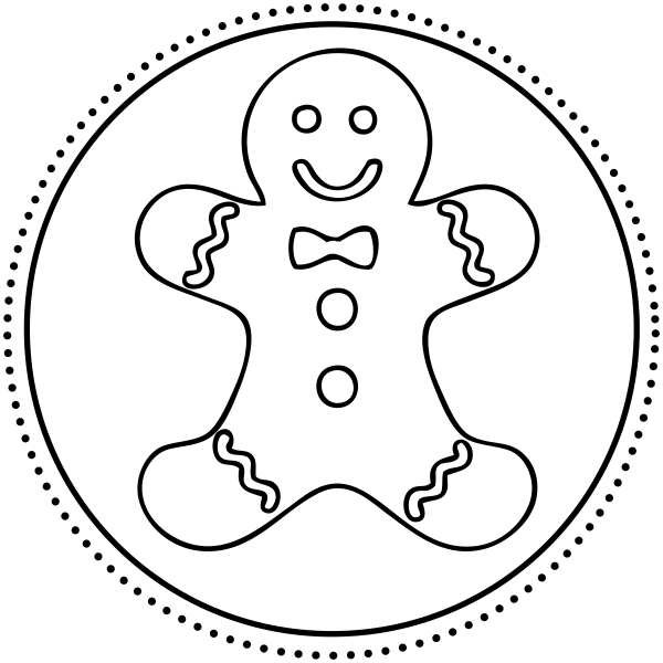 Gingerbread Man Round Stamp