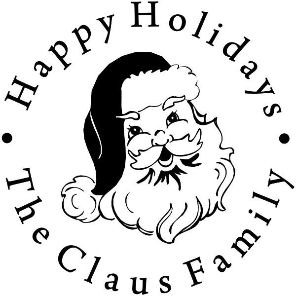 Happy Holidays Classic Santa Rubber Stamp