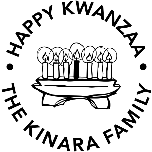 Happy Kwanzaa Candles Holiday Rubber Stamp