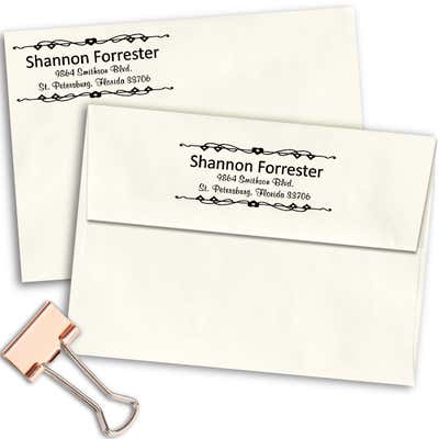 Heart Deco Border Address Stamp - alternate view