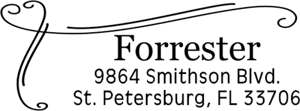 Forrester Heart Border Address Stamp
