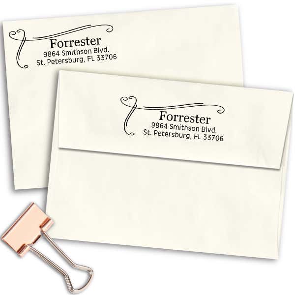 Forrester Heart Border Address Stamp