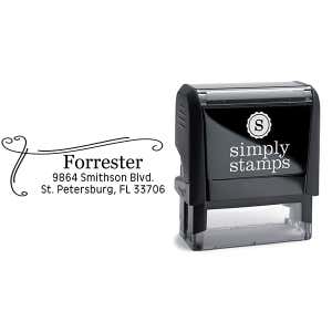 Forrester Heart Border Address Stamp Body and Imprint