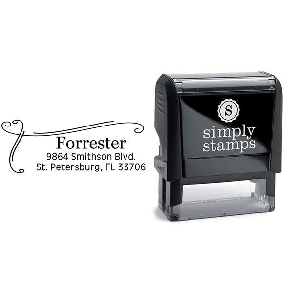 Forrester Heart Border Address Stamp Body and Imprint