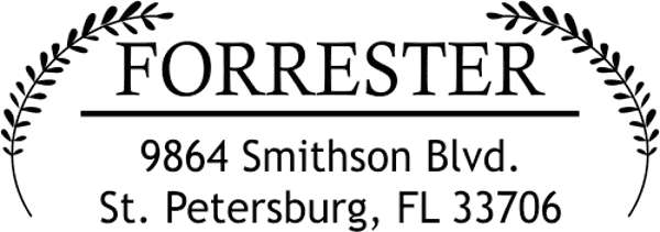Forrester Double Leaf Address Stamp