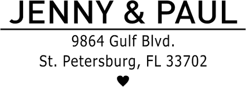 First Names Couple Heart Address Stamp