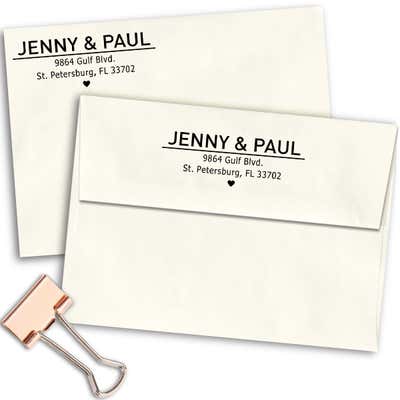 First Names Couple Heart Address Stamp - alternate view