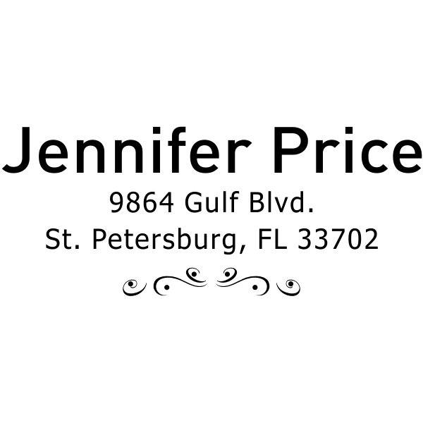 Price 3 Line Deco Return Address Stamp