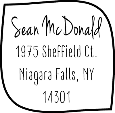 Border Handwritten Address Stamp