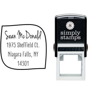 McDonald 4 Line Border Address Stamp Body and Imprint