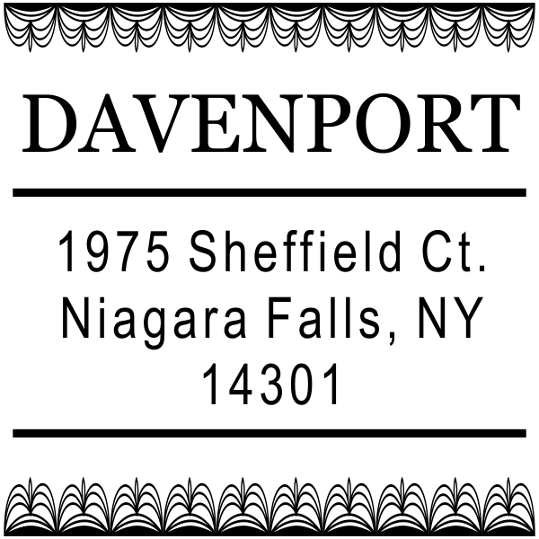 Davenport Deco Curtain Address Stamp