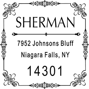 Vintage Deco Border Return Address Stamp