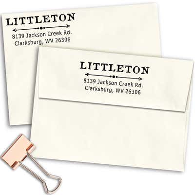 Bold Last Name Underline Address Stamp - alternate view