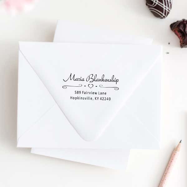 Heart Deco Custom Address Stamp