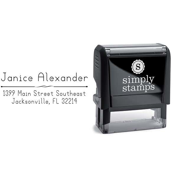 Alexander Simple Deco Address Stamp Body and Imprint