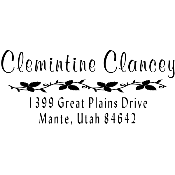 Clancey Vine Address Stamp