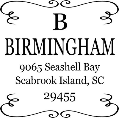 Decorative Scroll Lines Address Stamp
