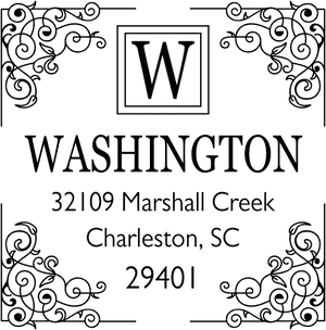Four Corner Vintage Address Stamp