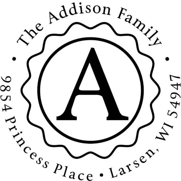 Custom Round Inner Zig Zag Address Stamp