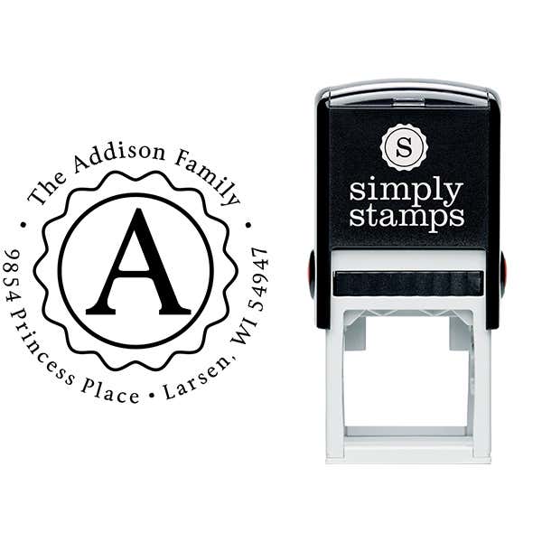 Addison Inner Zig Zag Address Stamp Body and Imprint