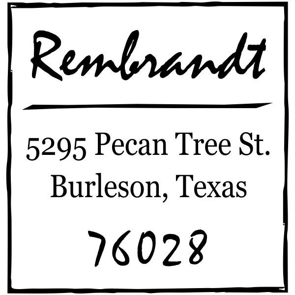 Scrawled Square Return Address Stamp