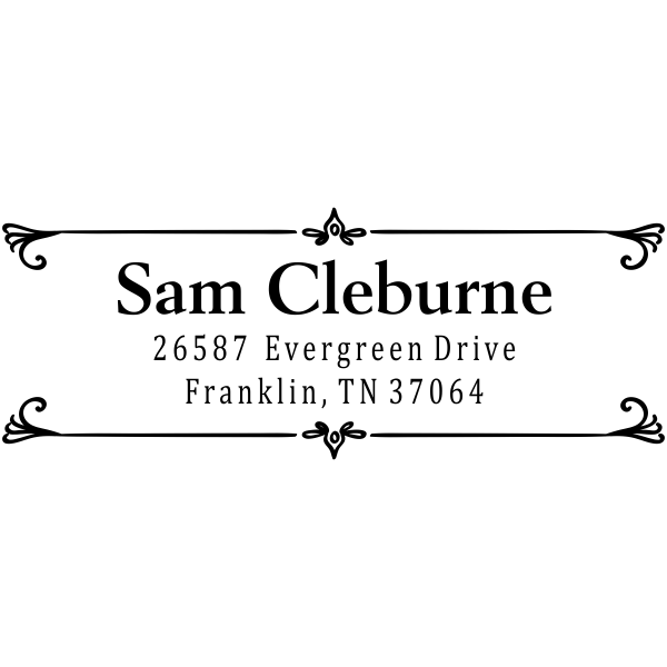 Cleburn Flip Deco Return Address Stamp
