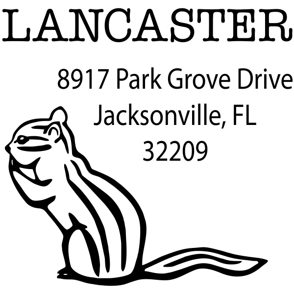 Chipmunk Square Return Address Stamp