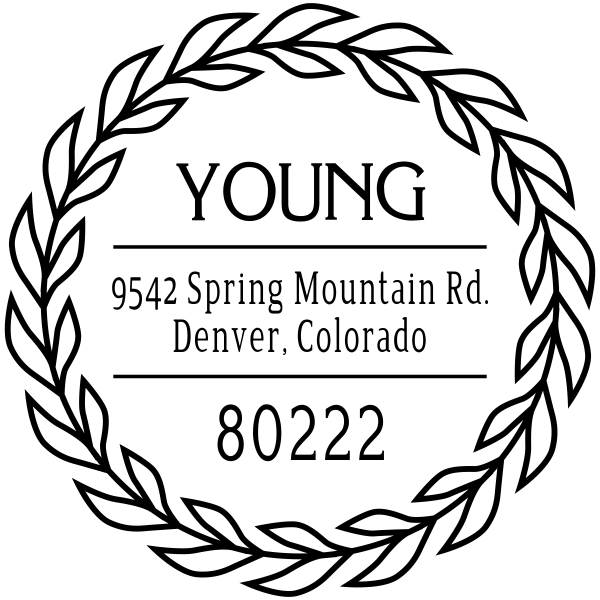 Young Leaf Wreath Address Stamp
