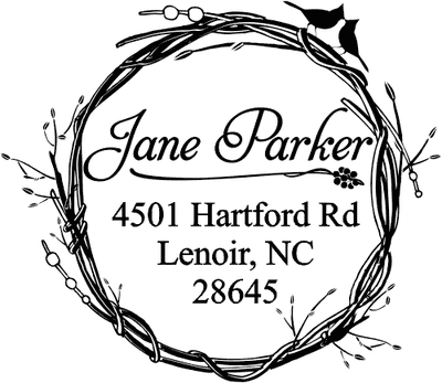 Birds on Twig Address Stamp