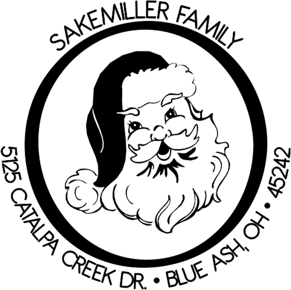Santa Address Self-Inking Rubber Stamp