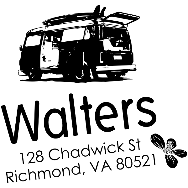 Retro Van Return Address Stamp