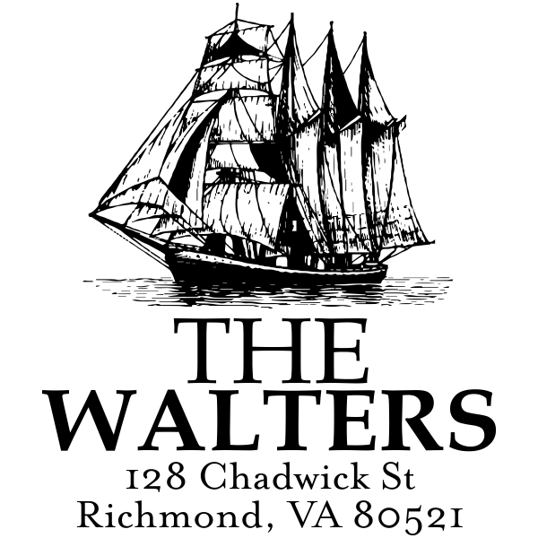 Nautical Ship Return Address Stamp