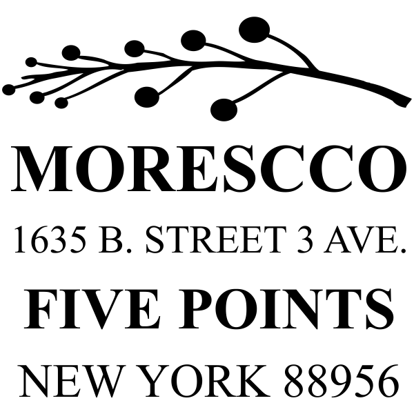 Winter Tree Branch Custom Address Rubber Stamp