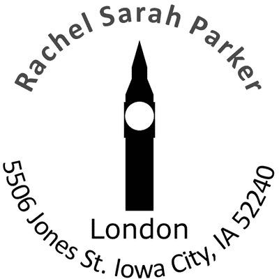 London Round Address Stamp