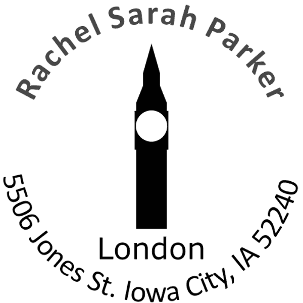 London Travel Return Address Stamp