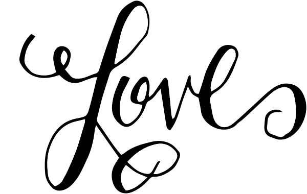 Hand lettered Love Stamp