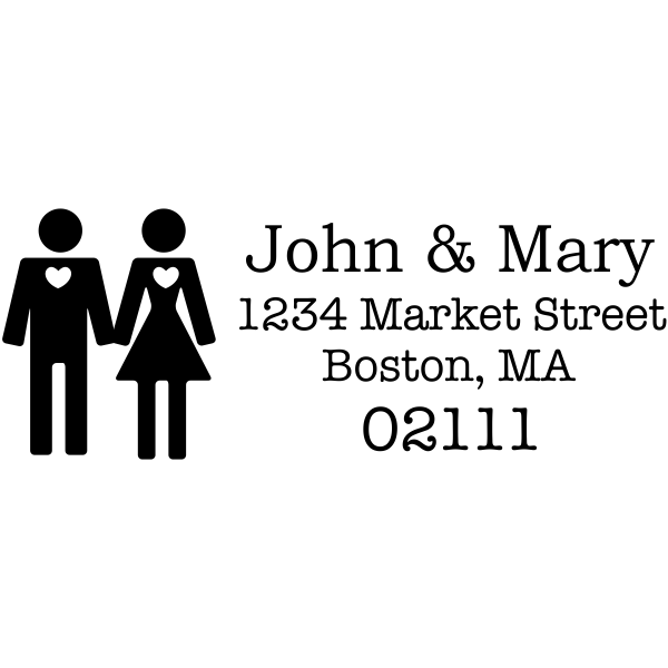 Married Couple Icon Return Address Stamp