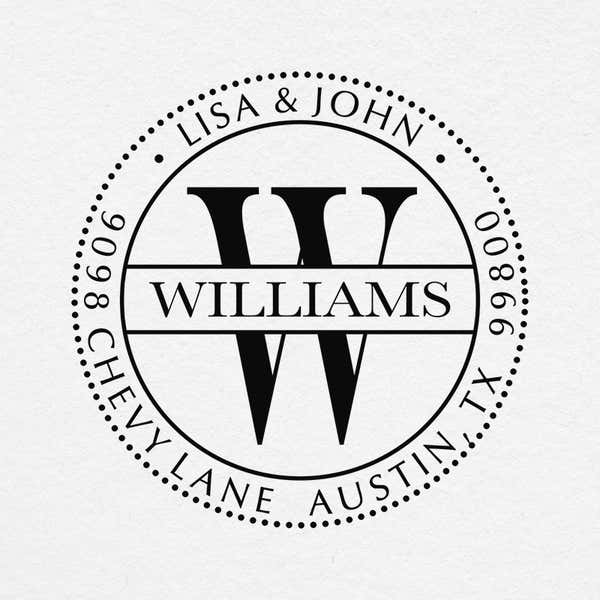 Williams Address Stamp Impression on White Background