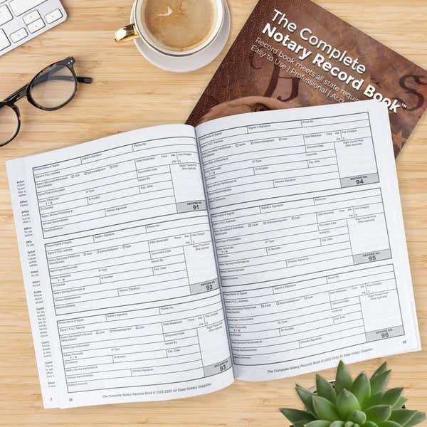 The Inside of the Complete Notary Records Book 
