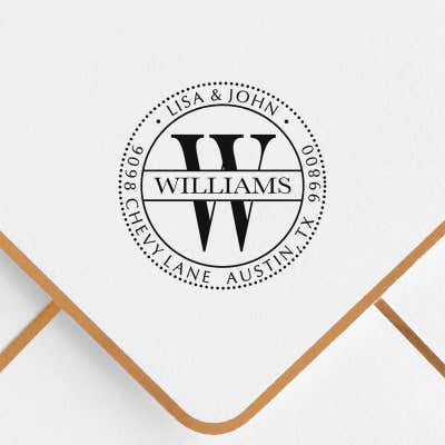 Williams Round Personalized Address Stamp - alternate view