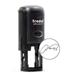Angled view of the Initial Signature Stamp and impression on the Trodat Printy 46019