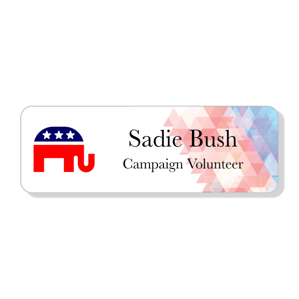 Republican Abstract Rectangle Political Name Tag