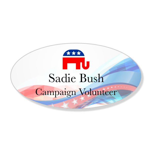 Republican Abstract Political Name Tag