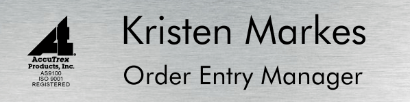 Accutrex Silver Name Plate