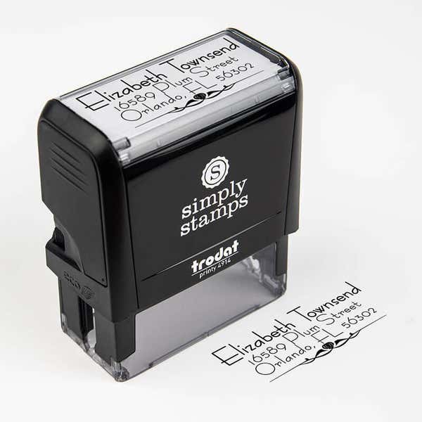Self Inking Stamp next to Stamp Impression